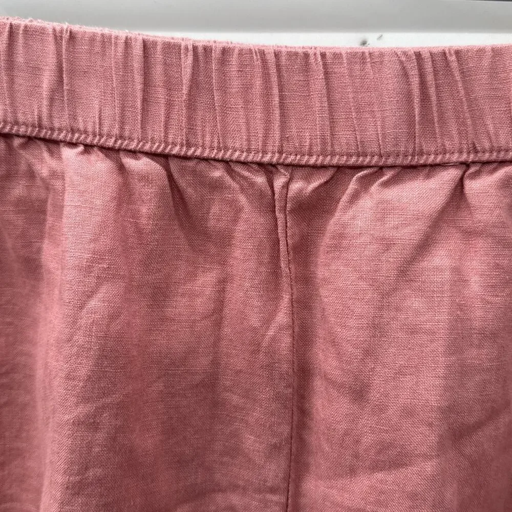 Philosophy 100% Linen Pull On Shorts Womens XL Pink Elastic Waist Casual Summer - Picture 3 of 12